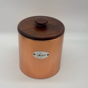 Ransburg Copper Sugar Canister with Wooden Lid